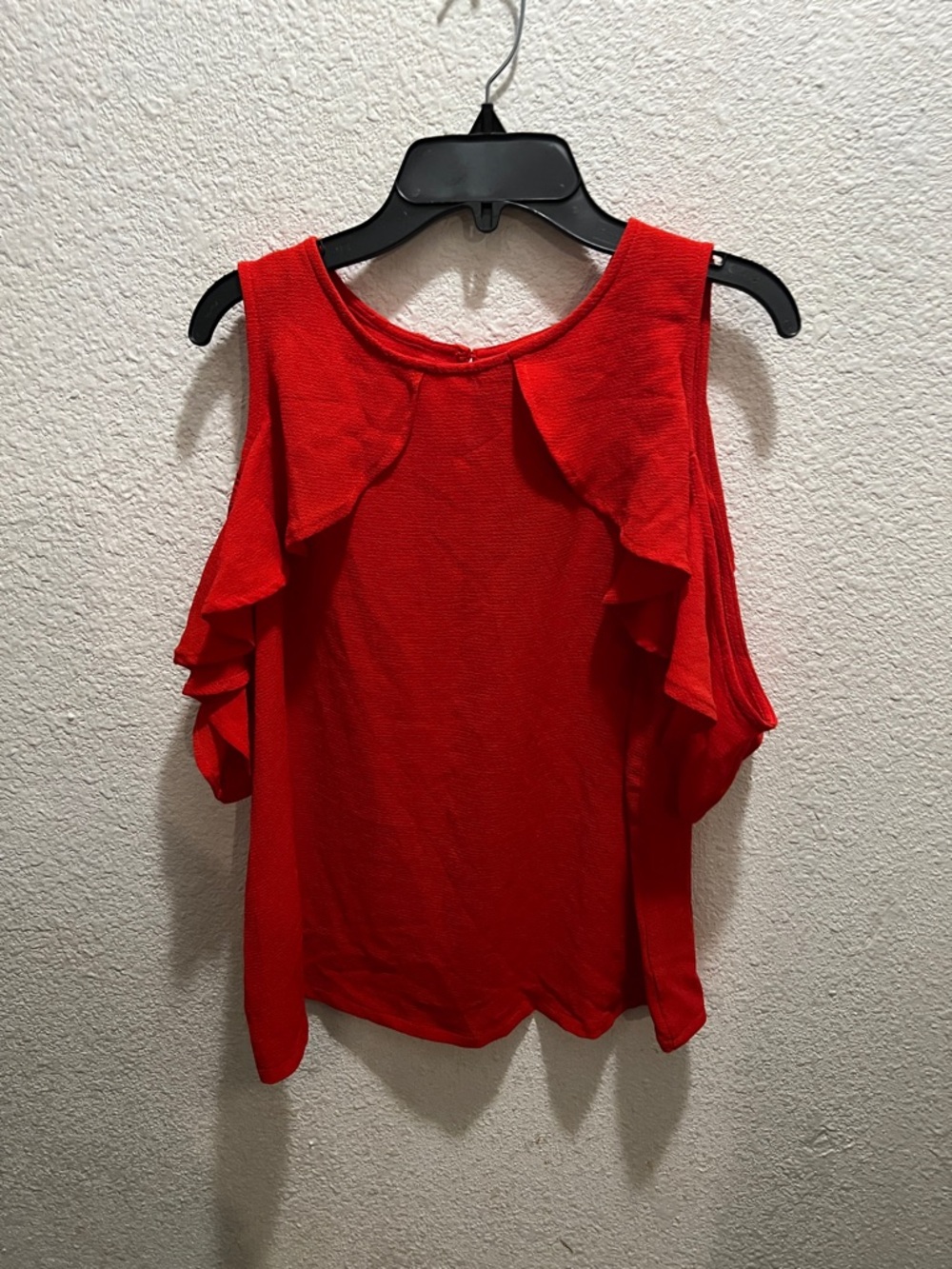 Lulu's Red Ruffle Cold-Shoulder Camisole Top